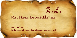 Ruttkay Leonidász névjegykártya